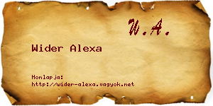 Wider Alexa névjegykártya